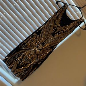 Gold sequin dress